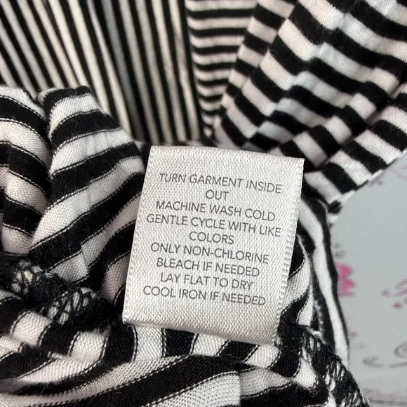 CJ Banks mini dress or long top Black and White Striped stripes Lace Accents - Picture 10 of 13